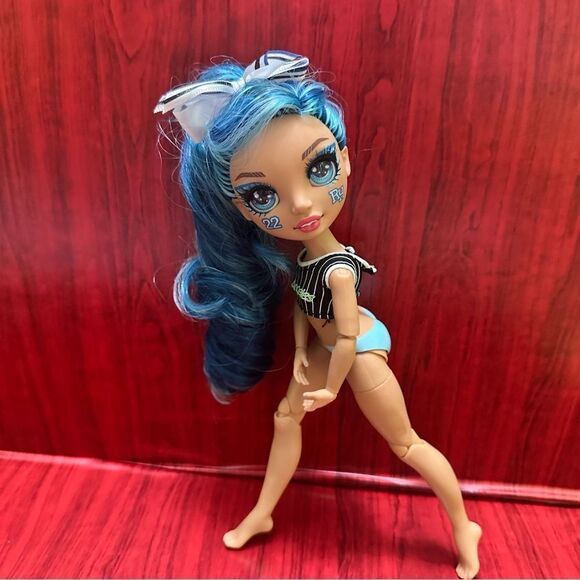 Rainbow โ๐๐๐High Skyler Bradshaw Cheer Squad blue hair - Picture 10 of 14